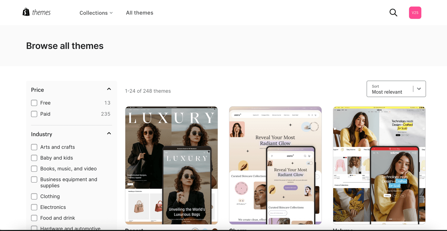 Shopify主题商店